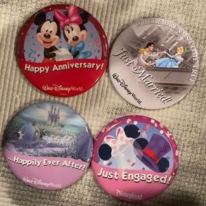 4 Authentic Disney Buttons